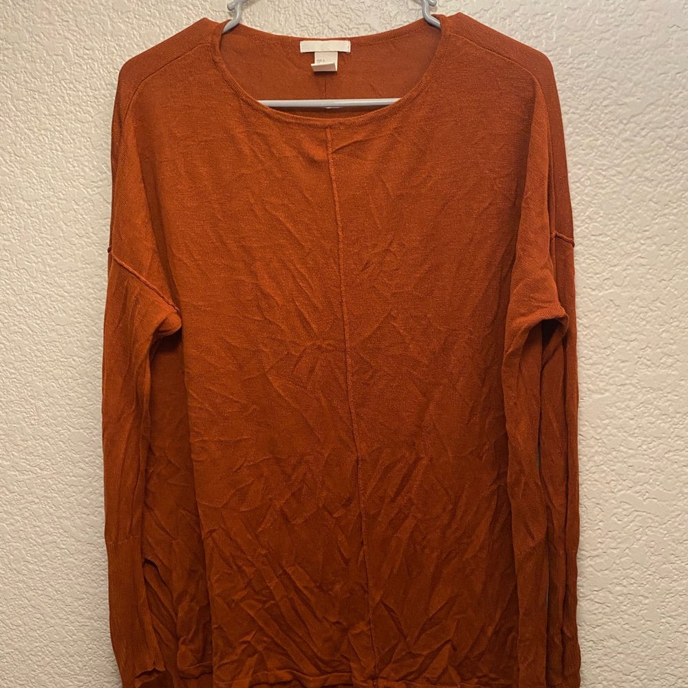 H&M Women’s Small Burnt Orange Thin Long Sleeve